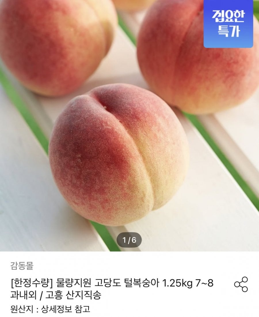 고흥 고당도 털복숭아 1.25kg 7~8과