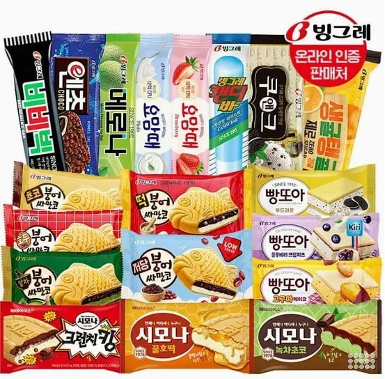 빙그레 붕어싸만코/빵또아/시모나 20개 + 아이스크림바 20개