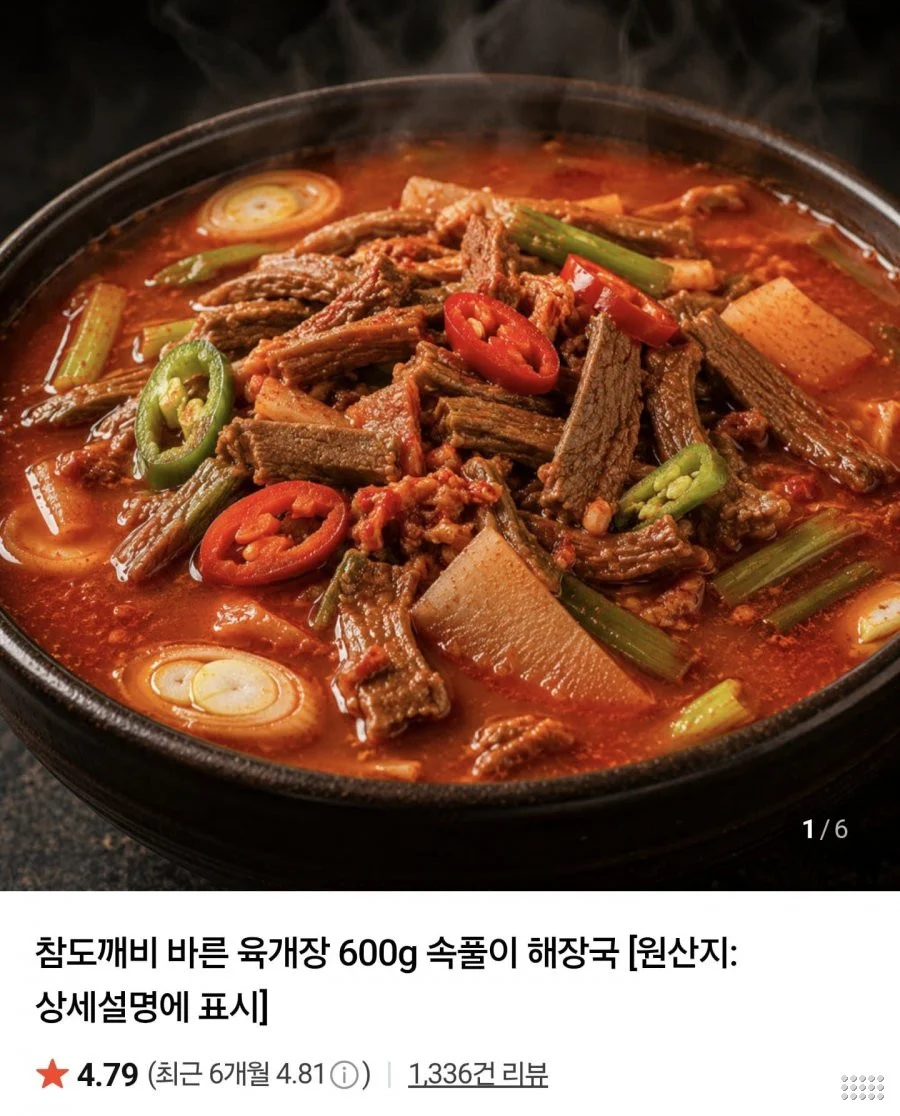 바른 육개장 600g3봉