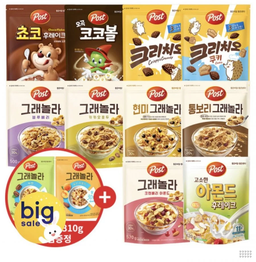 포스트 아몬드 후레이크 시리얼 620g 3개 외 10종 골라담기+증정