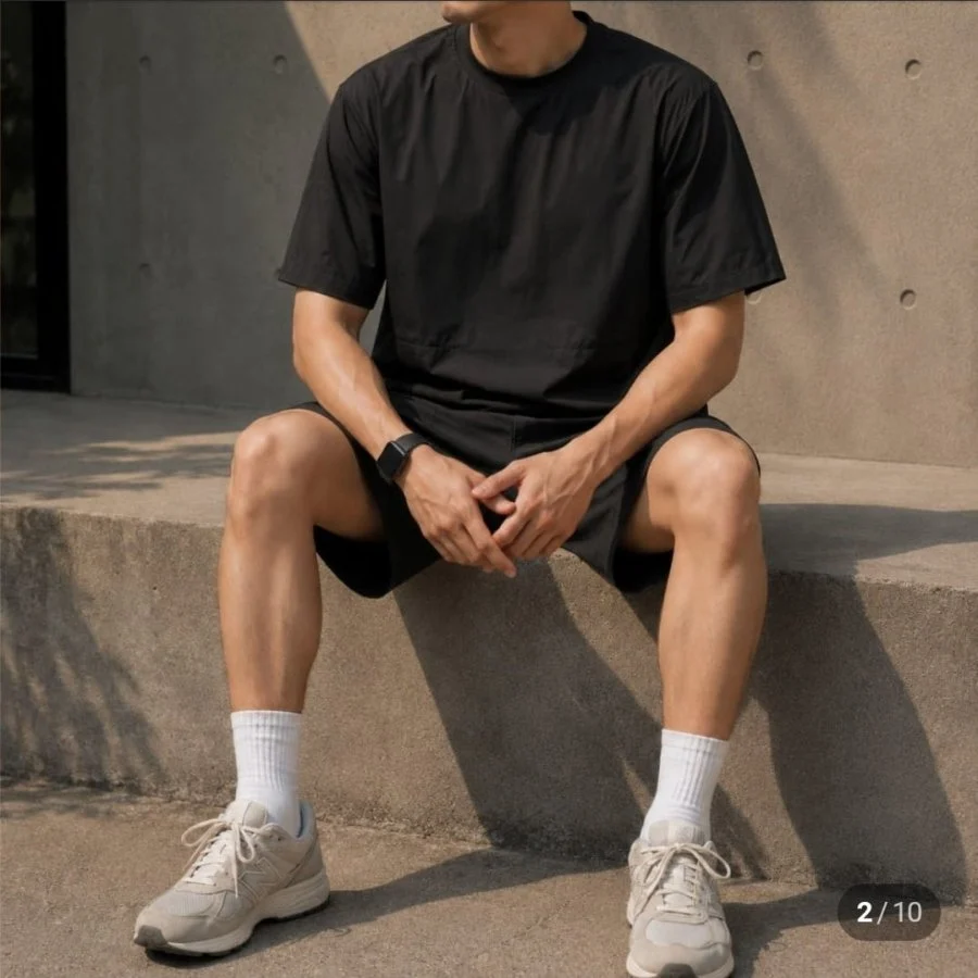 투데이즈 오버핏 스트링 반팔티