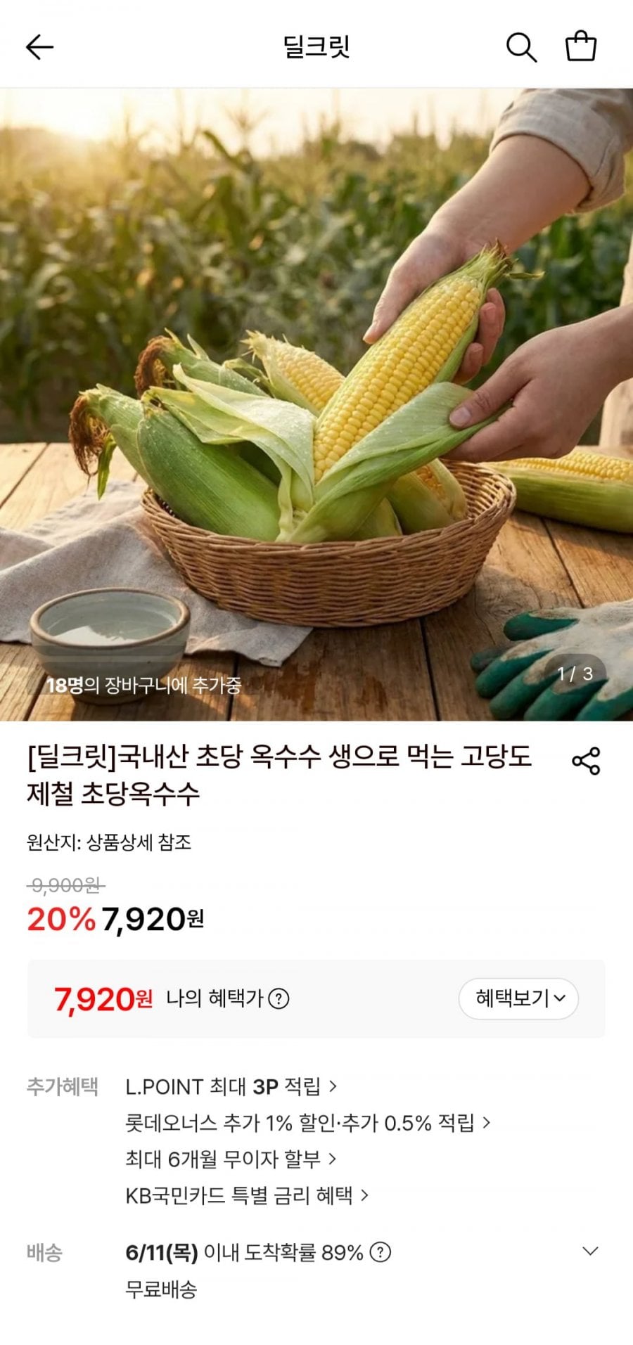 고당도 제철 초당옥수수 5개 중품
