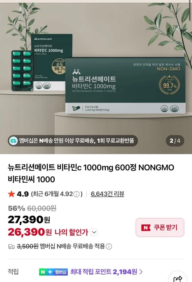 비타민C 1000mg 100정