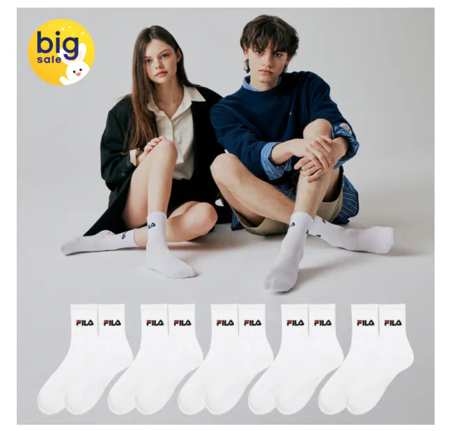 휠라 미드 삭스 5켤레