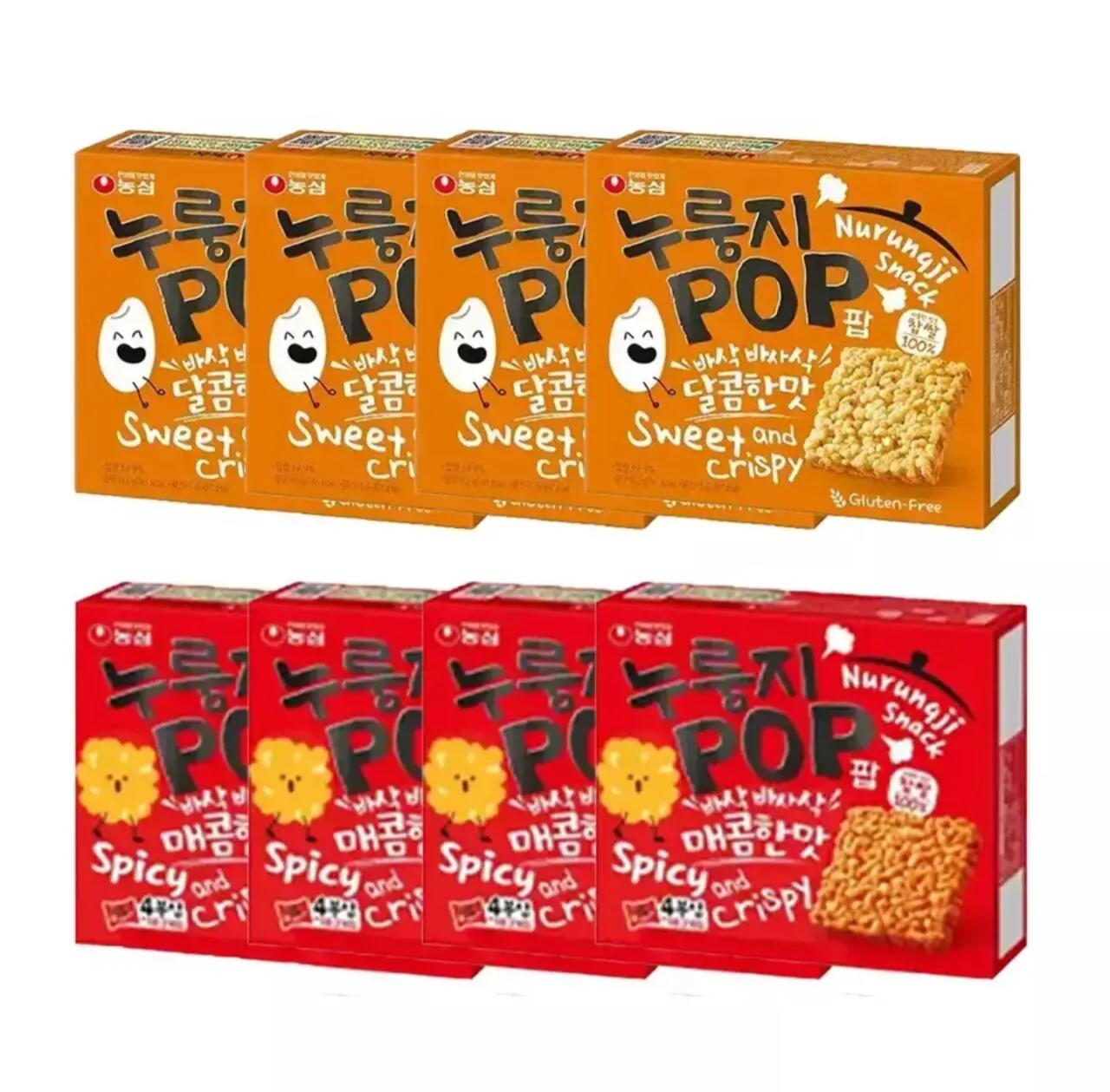 누룽지팝 오리지날 4개 + 매콤한맛 4개 (티멤버십)