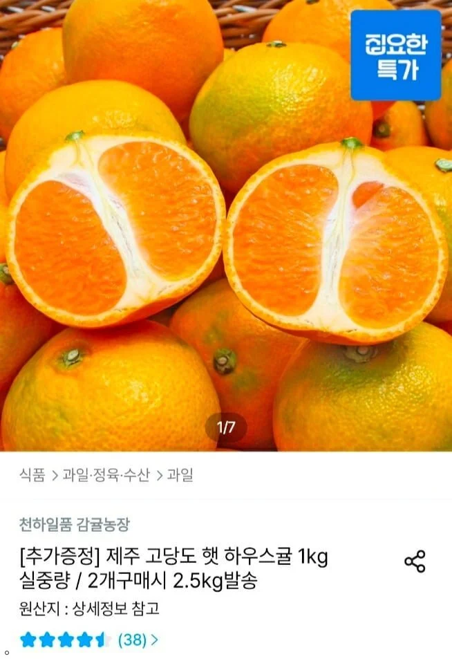 제주 고당도 하우스감귤 4.5kg 꼬마소과