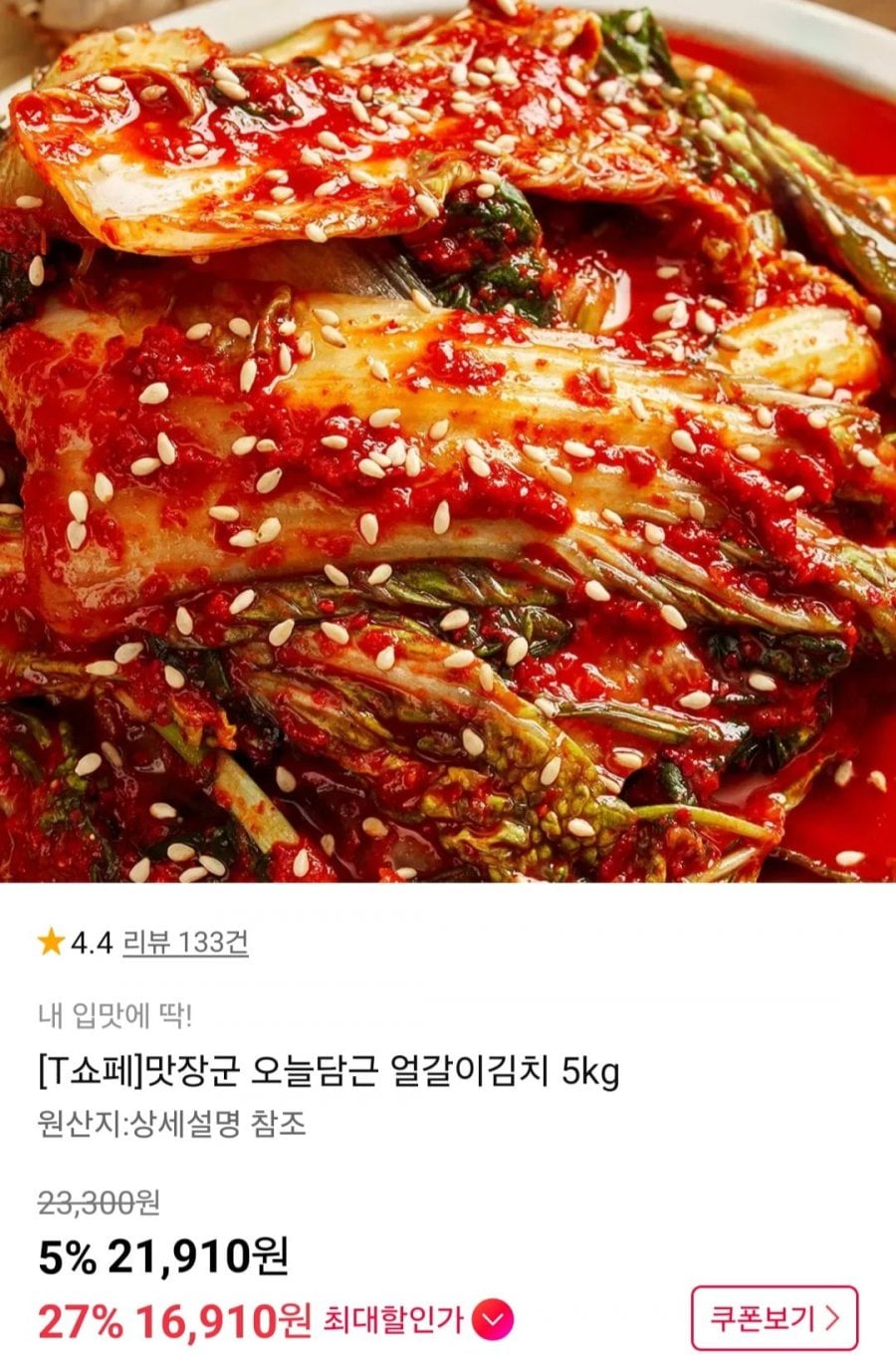 얼갈이김치 5kg