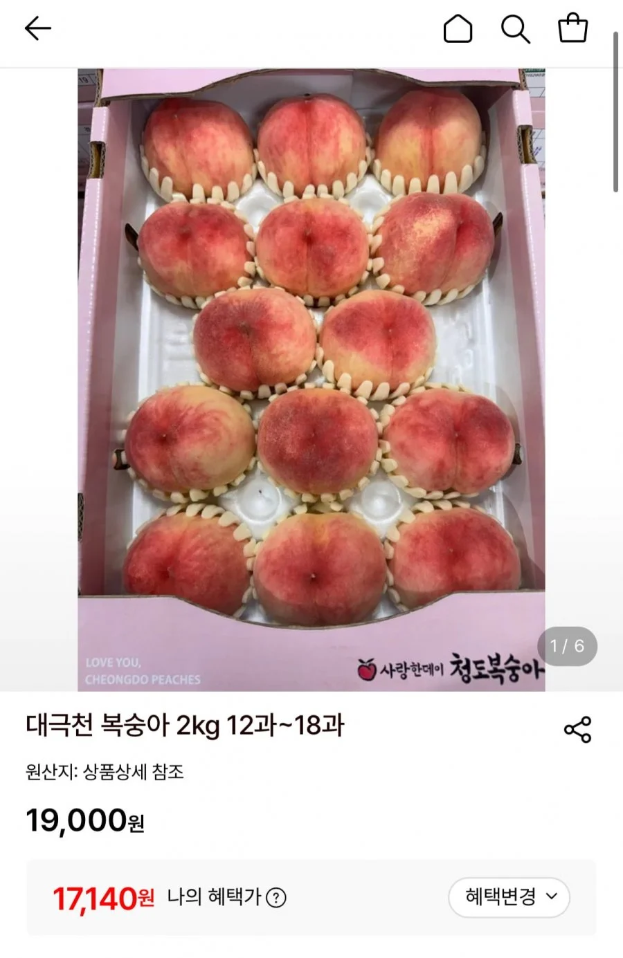대극천 복숭아 2kg