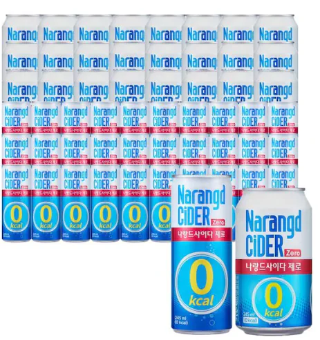 나랑드사이다 제로 245ml 30캔+345ml 24캔 (맛 3종 택 1)