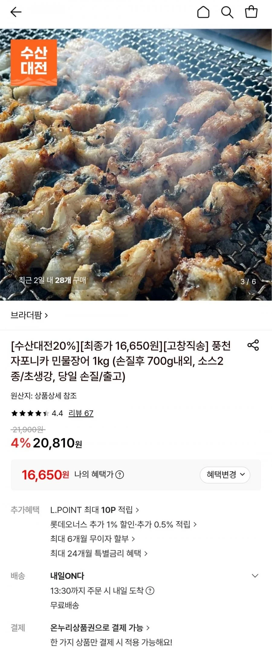 풍천 자포니카 민물장어 1kg