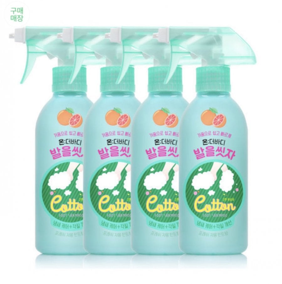 온더바디 발을씻자 코튼풋샴푸 자몽향 385ml 4개