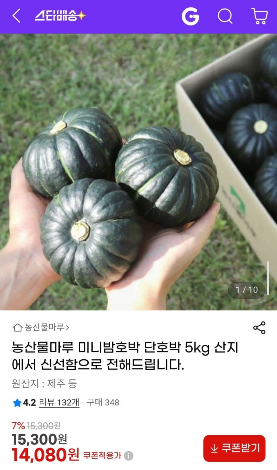 농산물마루 미니밤호박 단호박 5kg