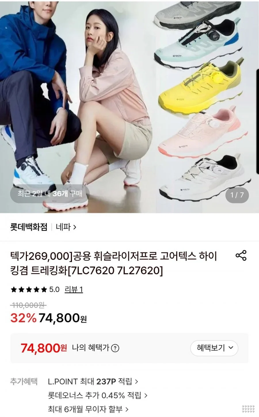 공용네파 고어텍스 트레킹화