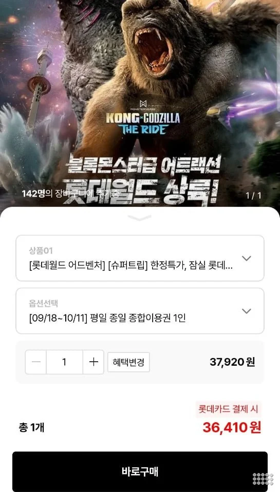 잠실 롯데월드 어드벤처 종합이용권