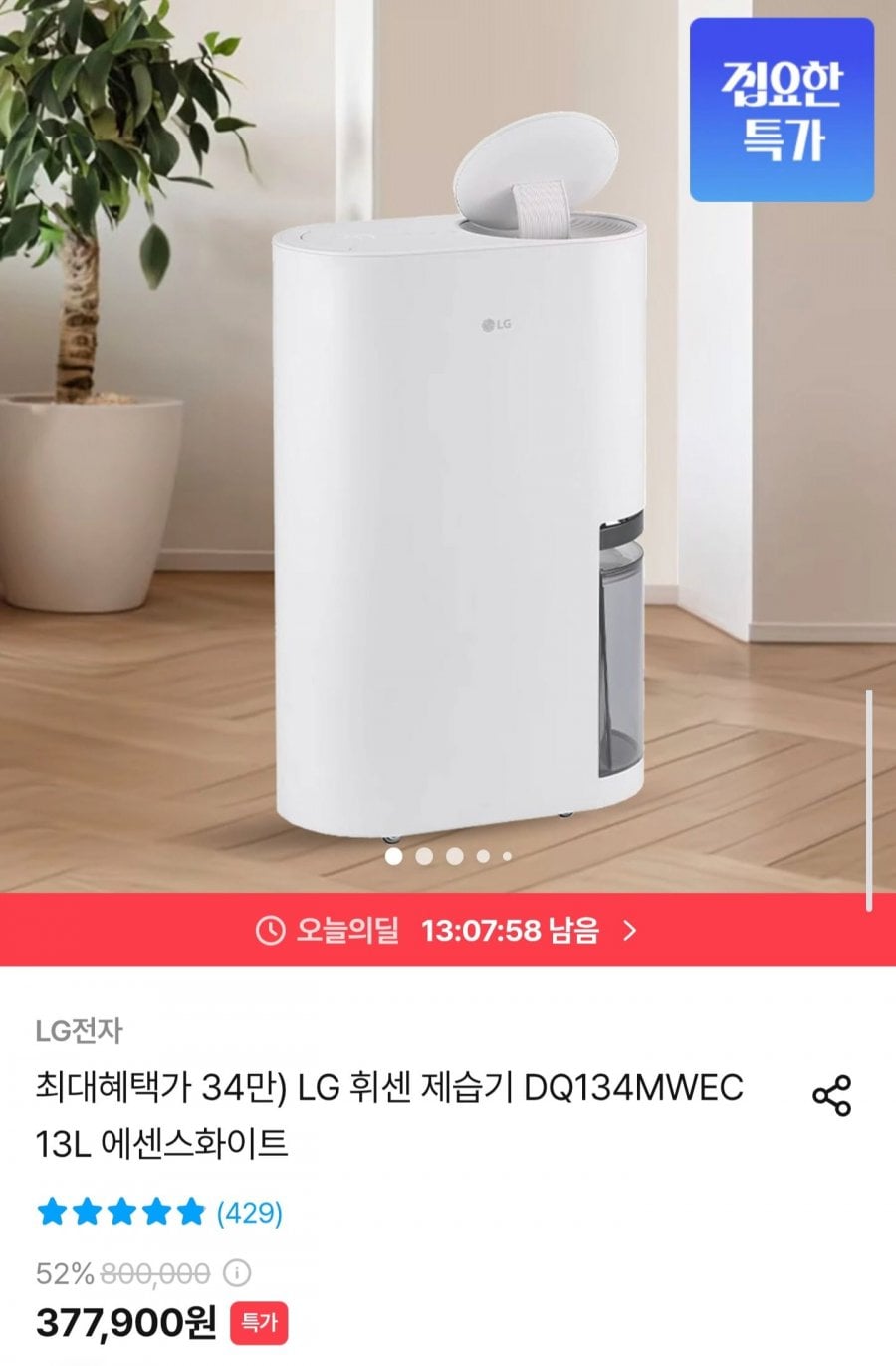 LG 휘센 제습기 DQ134MWEC 13L