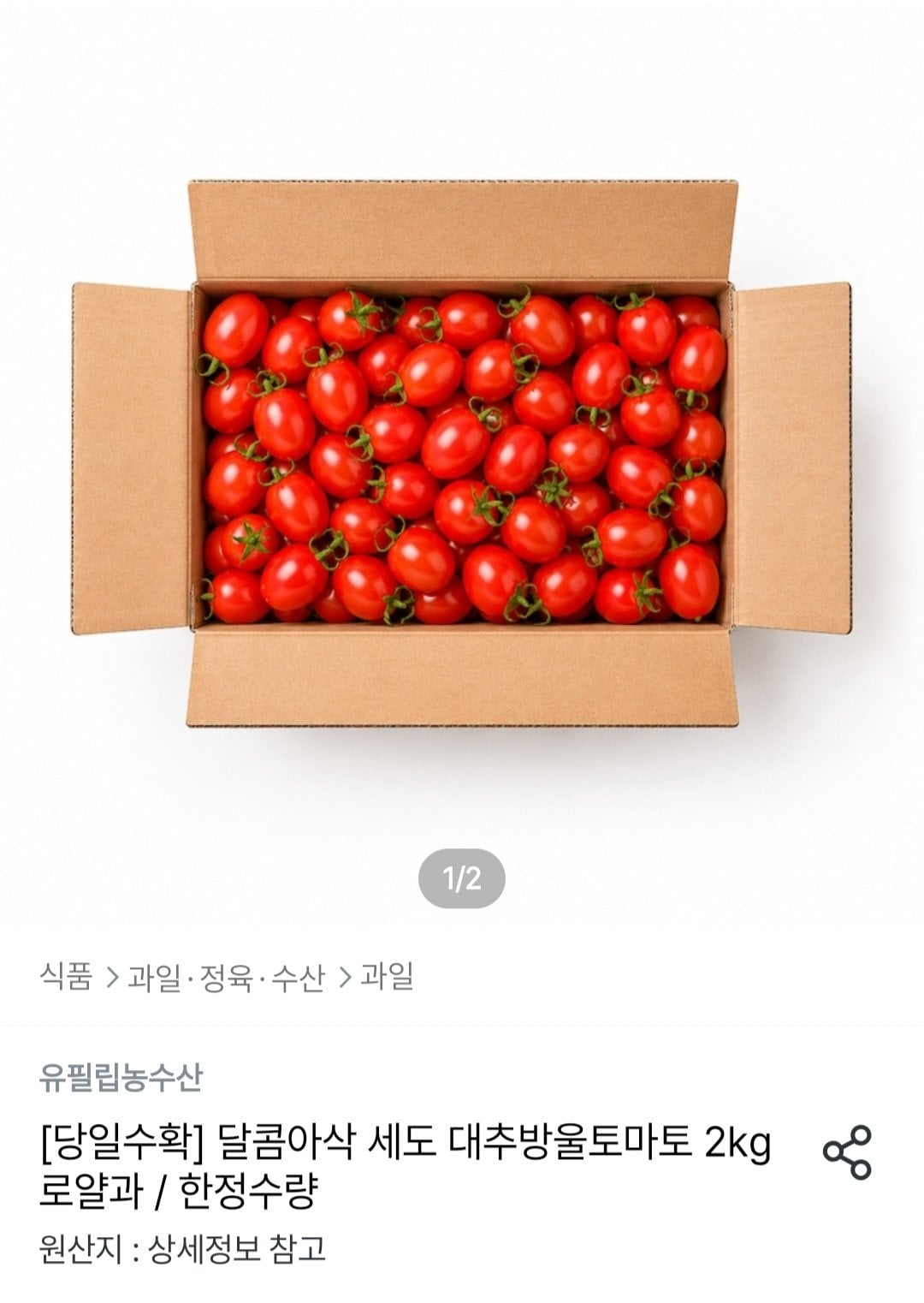 세도 대추방울토마토 2kg 로얄과