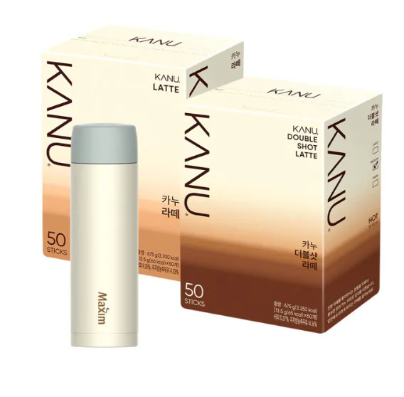 카누 더블샷 라떼 커피믹스 /라떼 /50T x 2개 골라담기+유러피안 보틀