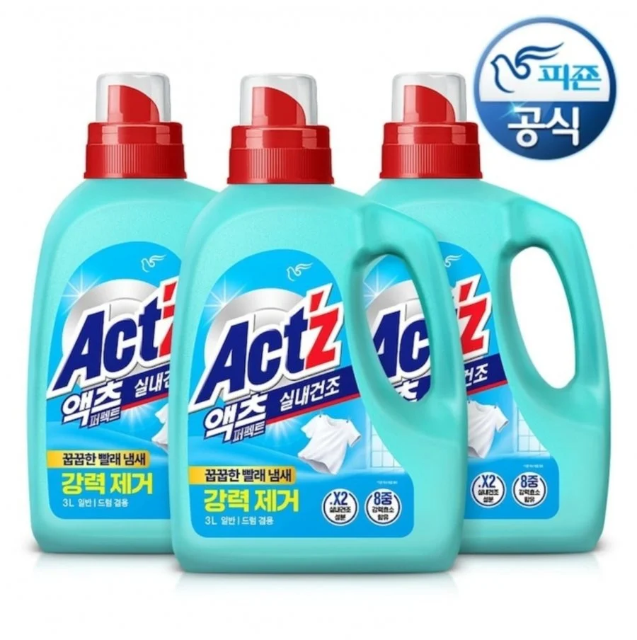 피죤 액츠 퍼펙트 실내건조 세탁세제 3L x 3개
