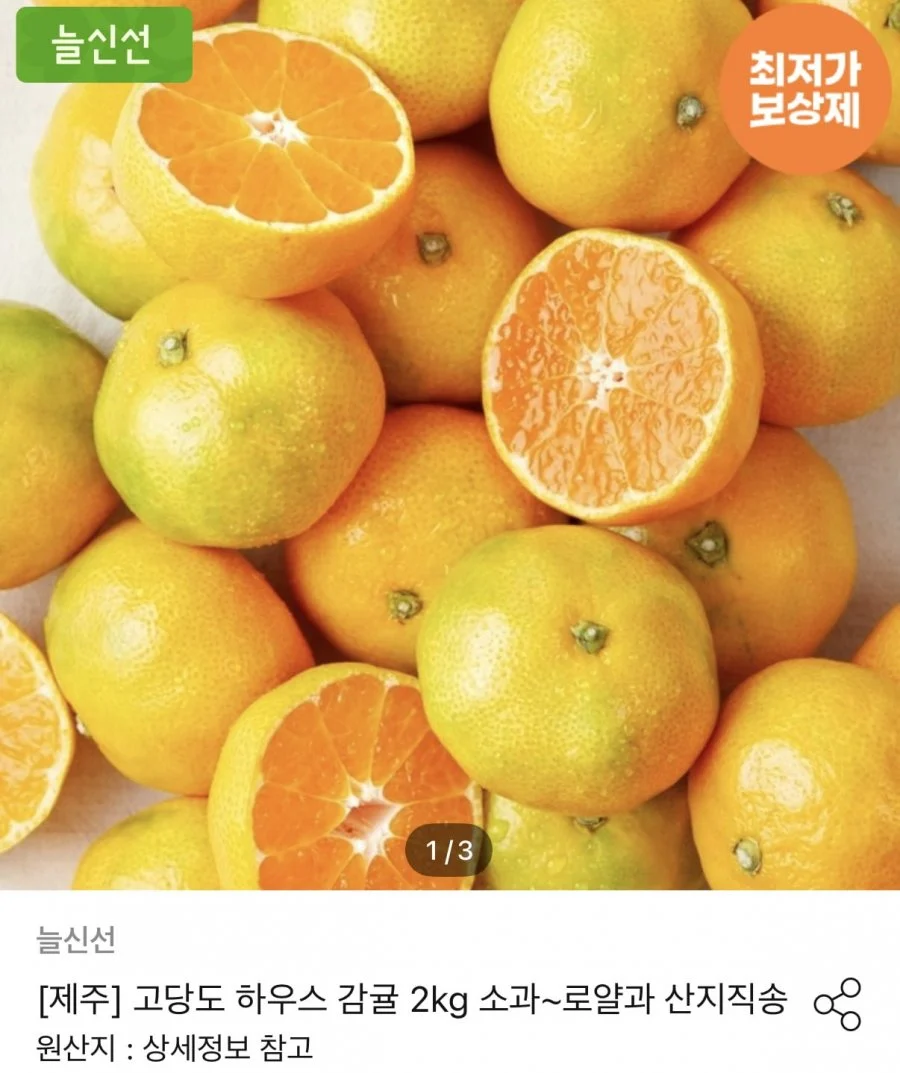 늘신선 깨비농원 하우스귤 2kg 로얄소과