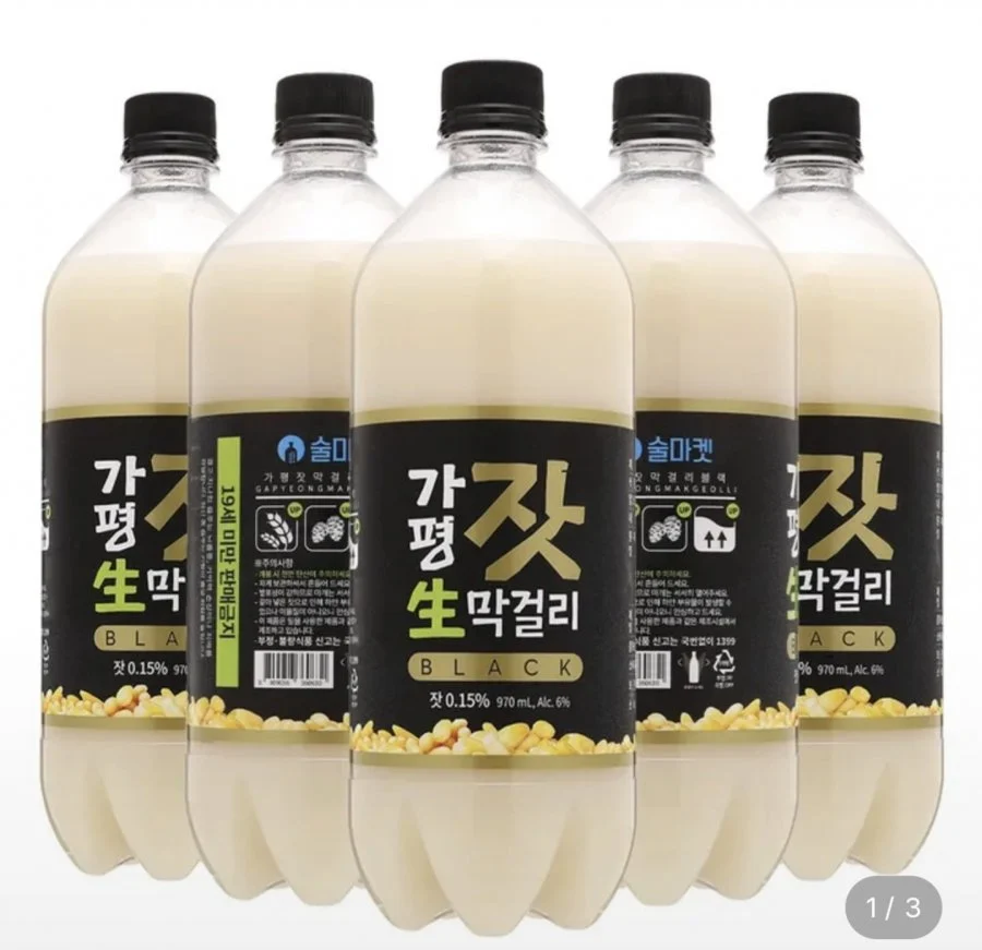 가평잣생막걸리 블랙 6도 970ml x 5병