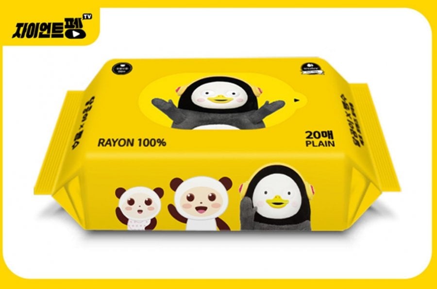 달곰이 X 펭수 에코프렌즈 레이온 100% 휴대용 물티슈 10팩