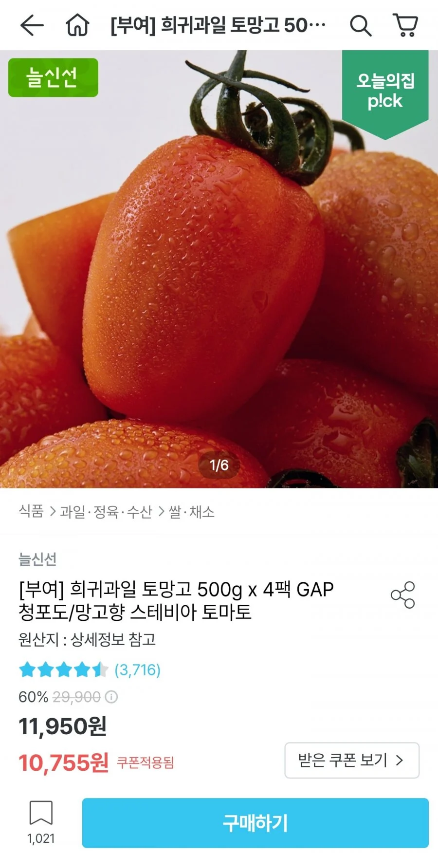 토망고 500g x 4팩
