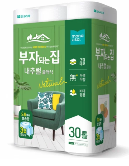 모나리자 부자되는집 휴지 내추럴 클래식 3겹 20m 30롤 화장지