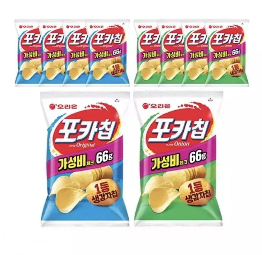 오리온 포카칩 오리지널 66g, 5개 + 어니언 66g, 5개
