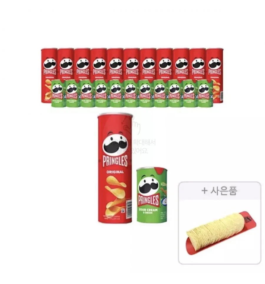프링글스 오리지날 110g, 12개+양파맛 53g, 12개 + 증정(프링글스 트레이, 1개)