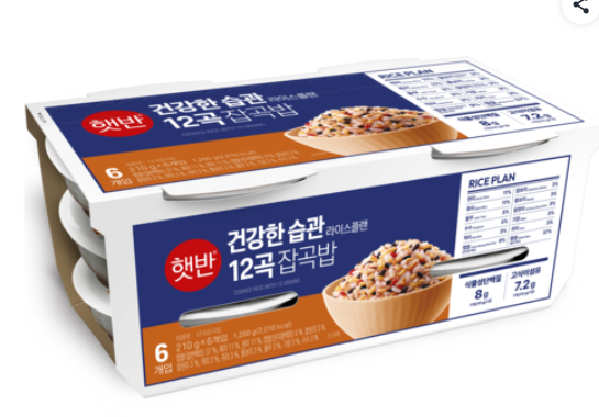 햇반 12곡잡곡밥, 210g, 6개