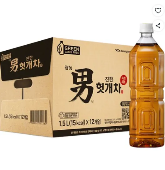 광동진한헛개차 무라벨 그린, 1.5L, 12개