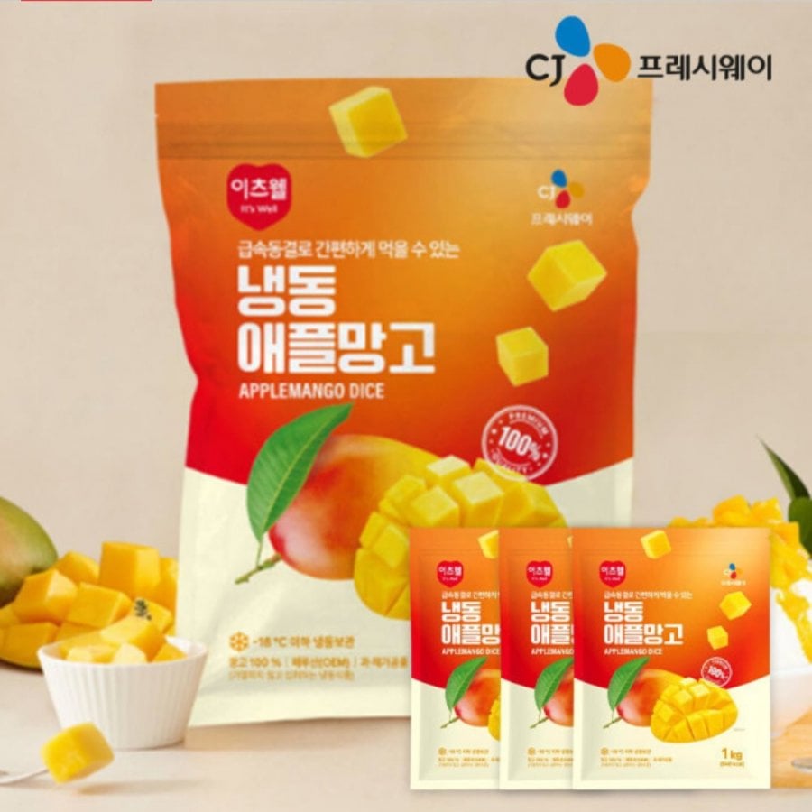 CJ 이츠웰 냉동 애플망고 1kg 3개