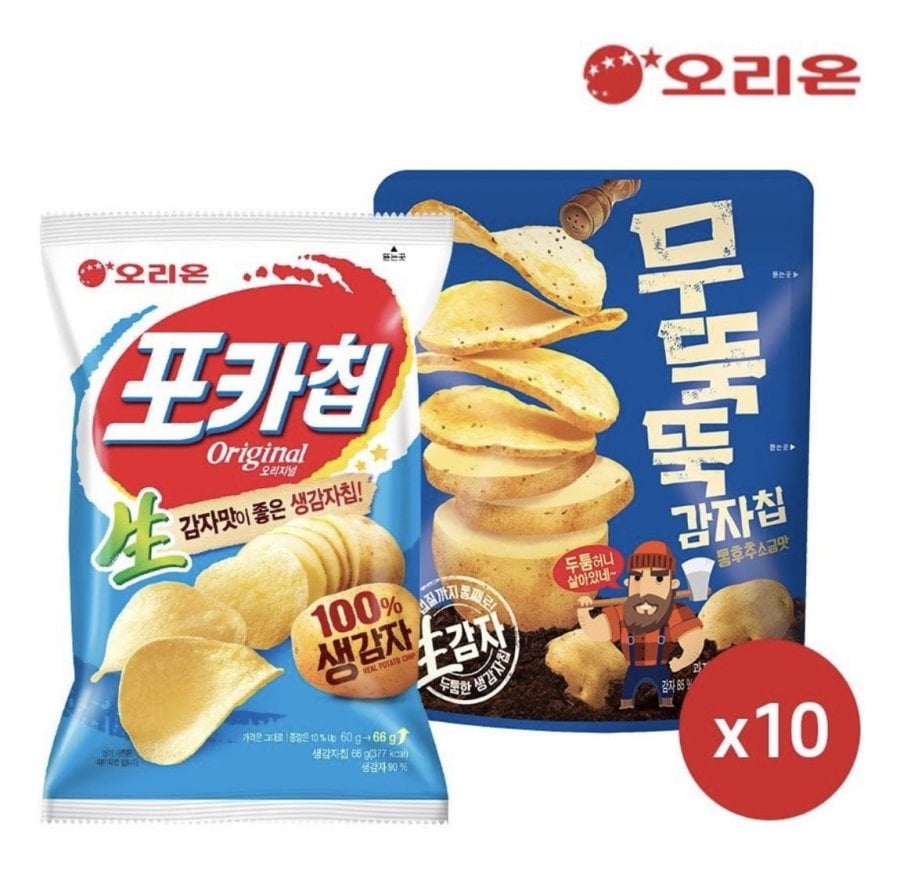 오리온 포카칩 66g 10개 + 무뚝뚝감자칩 60g 10개