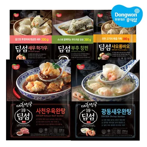 동원 딤섬만두(사천우육완탕/새우완탕/새우하가우/부추창펀/샤오롱바오) 4개 5종+새우하가우 증정