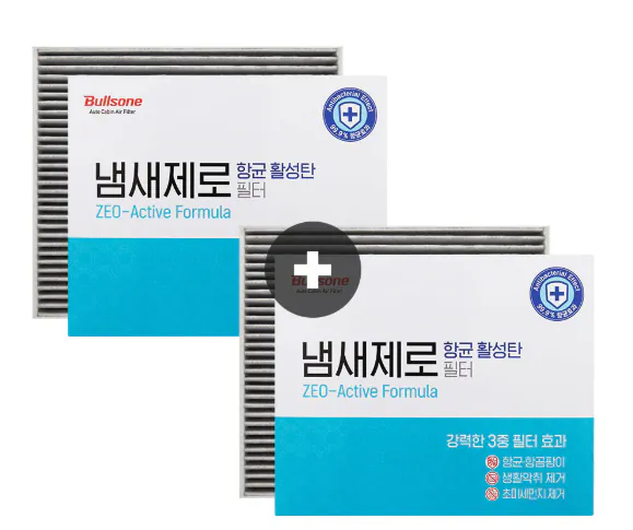 불스원 냄새제로 항균 활성탄 자동차 차량용 에어컨필터 (1+1)
