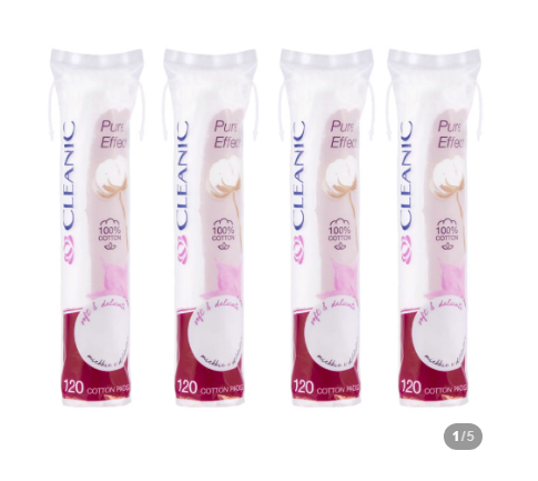 클레아닉 순면 원형 화장솜 120매 x 4개