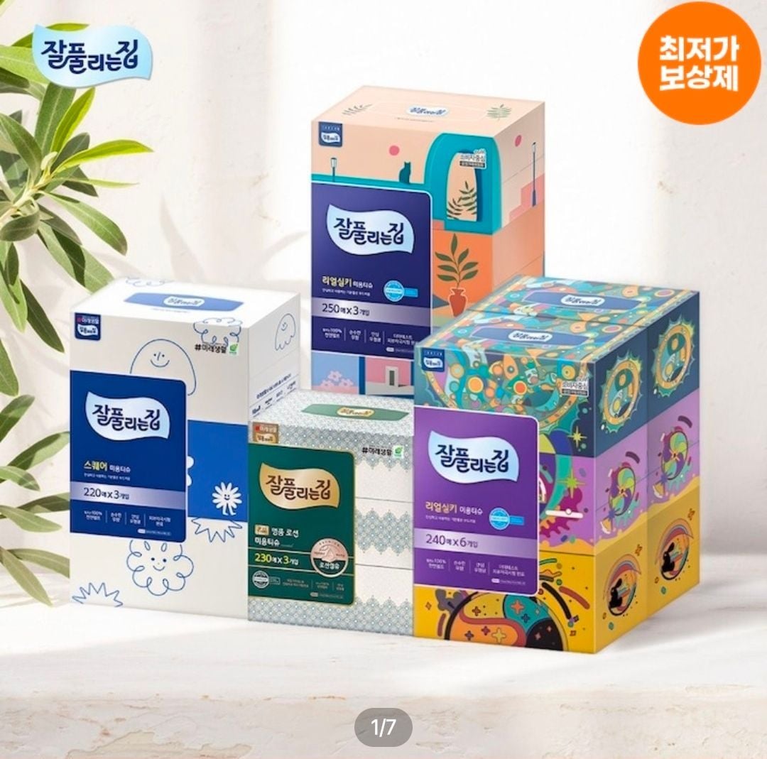 잘풀리는집 부드러운 로션 미용티슈230매 12팩 외
