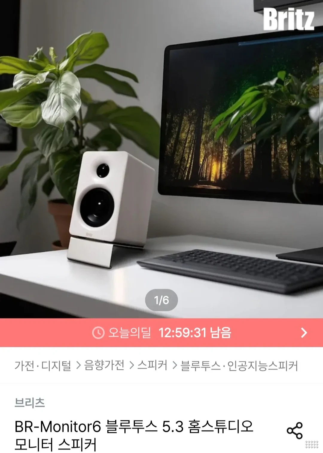 BR-Monitor6 블루투스 5.3 홈스튜디오 모니터 스피커 M60 동일 모델