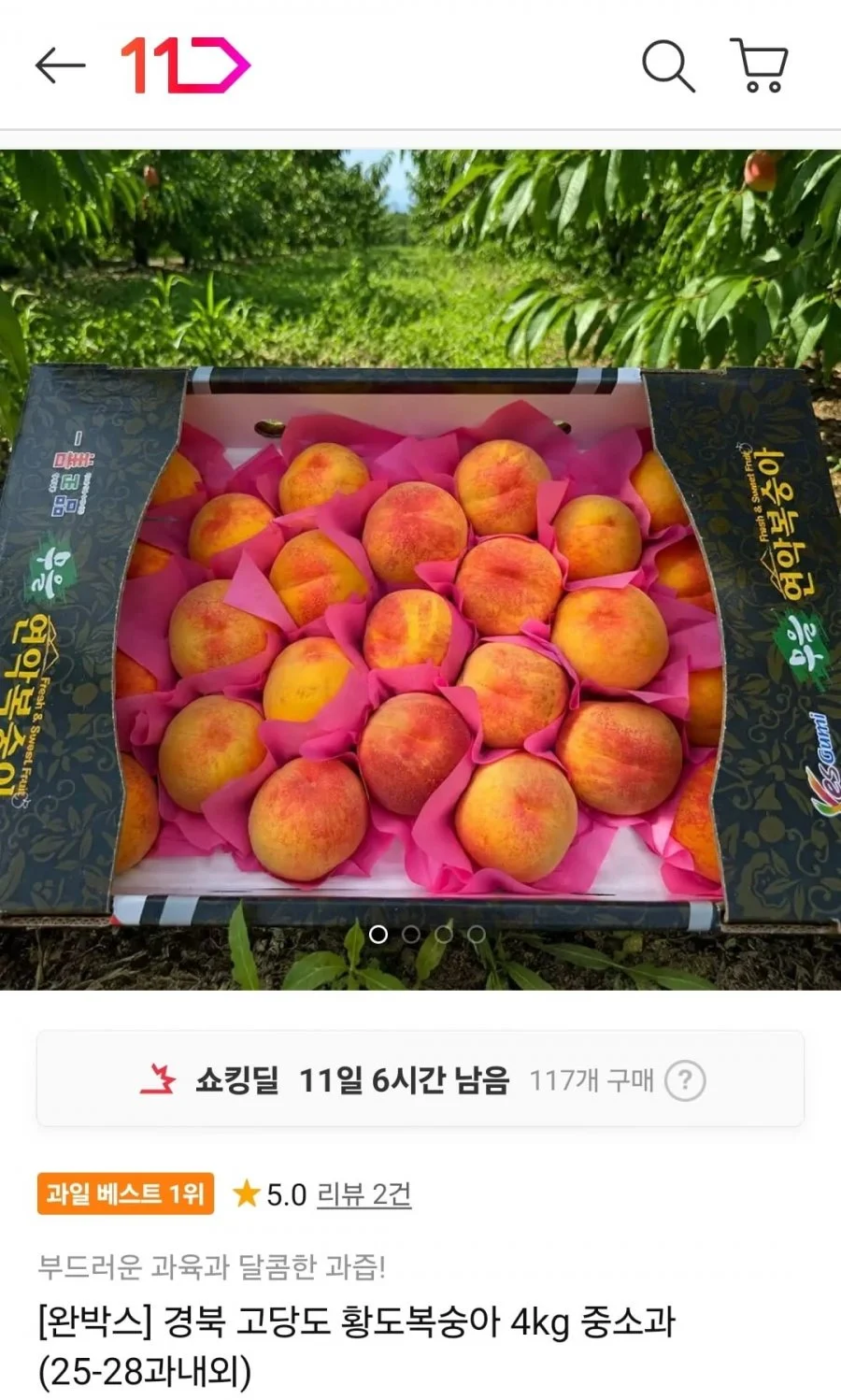 경북 고당도 황도복숭아 4kg