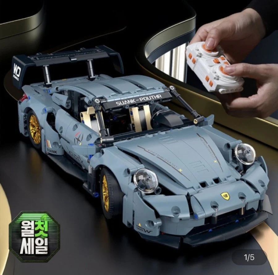 1:14 포르쉐 911 GT3 RS RC카 DIY블록 조립 자동차 800pcs