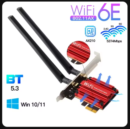 PCE AXE3000 무선 네트워크 카드 AX210 6E 5400Mbps