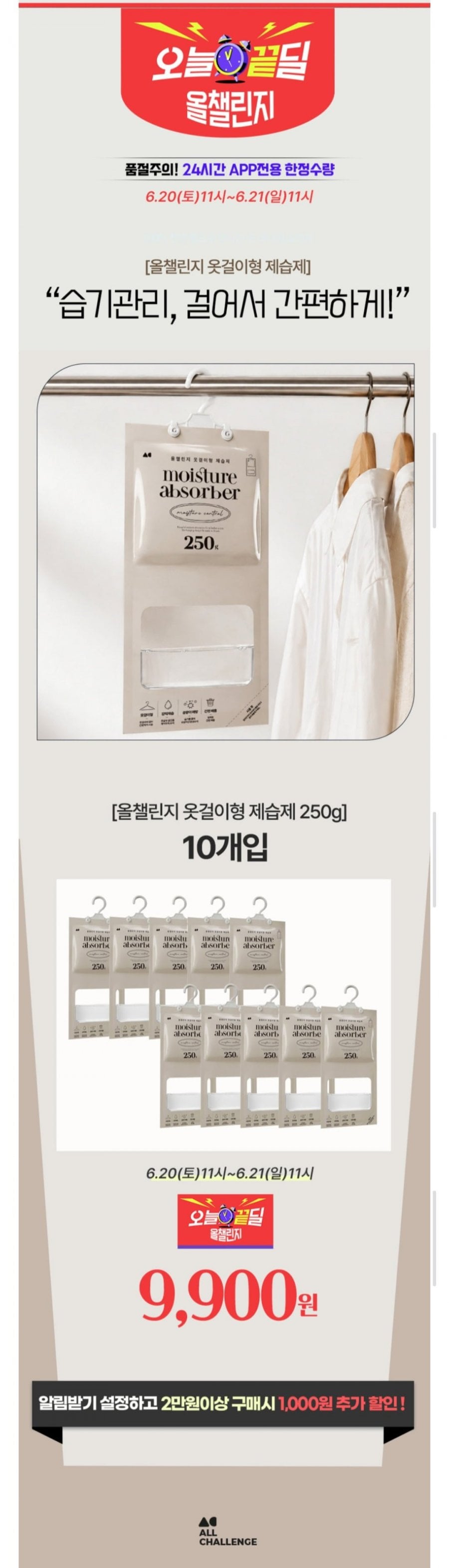 옷걸이 제습제 250g 10개입 옷장 옷걸이형 습기제거제
