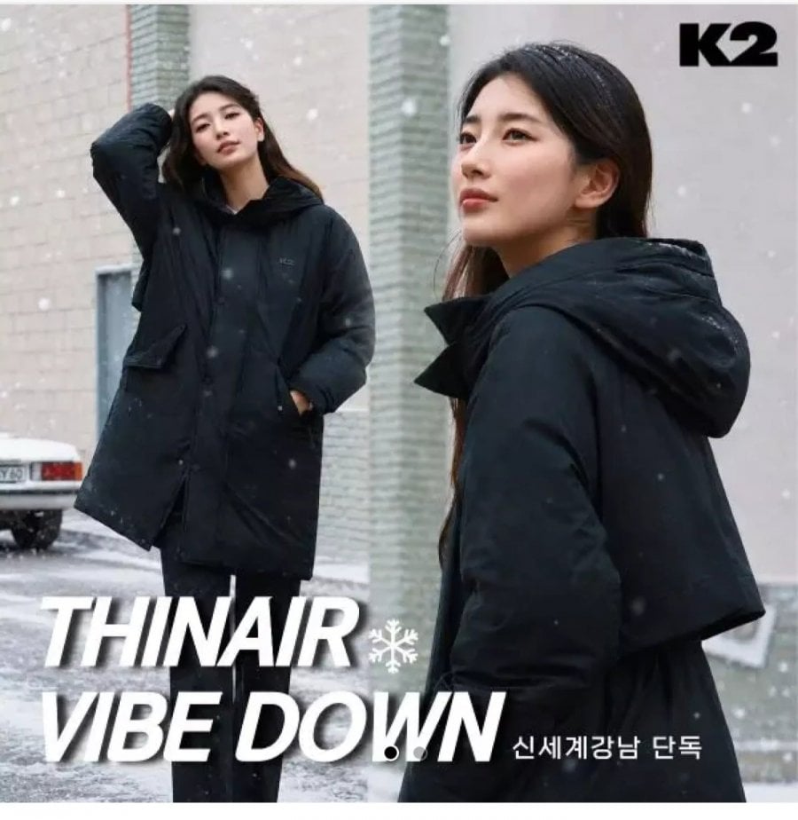 여성 구스 씬다운 씬에어 패딩