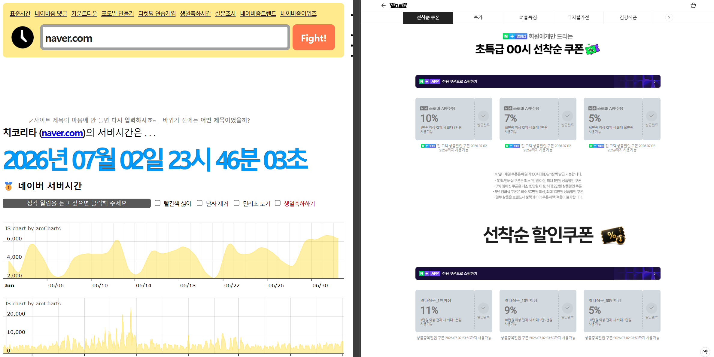 00시 넾다세일 선착순 쿠폰