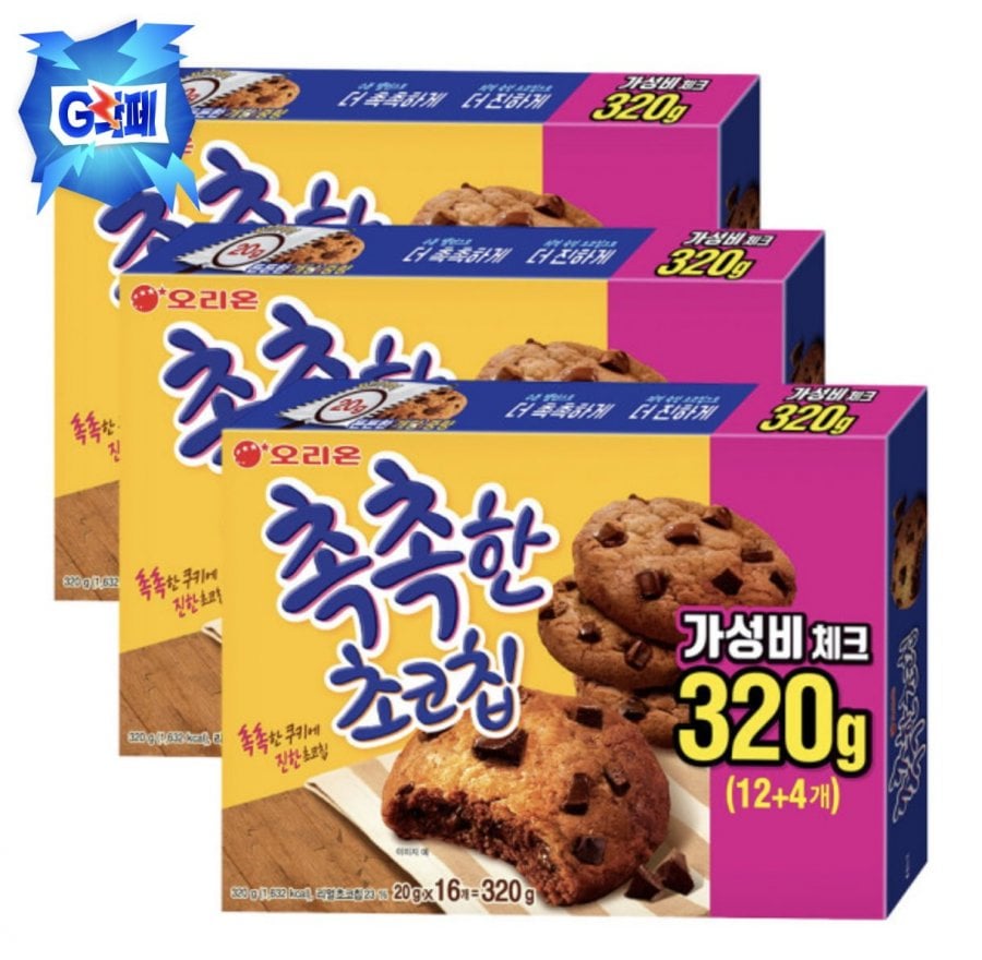 오리온 촉촉한 초코칩 16개입 x 3박스