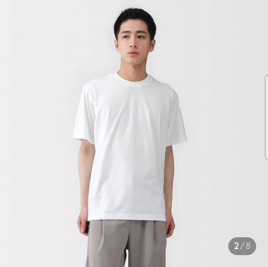 무인양품 남성 저지 크루넥 반소매 티셔츠