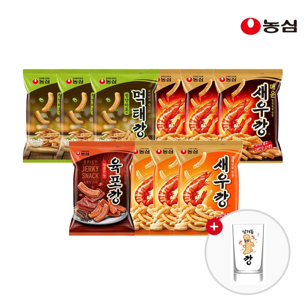 안주깡세트(새우깡3+매운새우깡3+먹태깡3+육포깡1)+변색컵